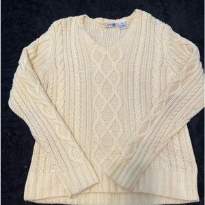 Light Yellow Cable Knit Sweater
